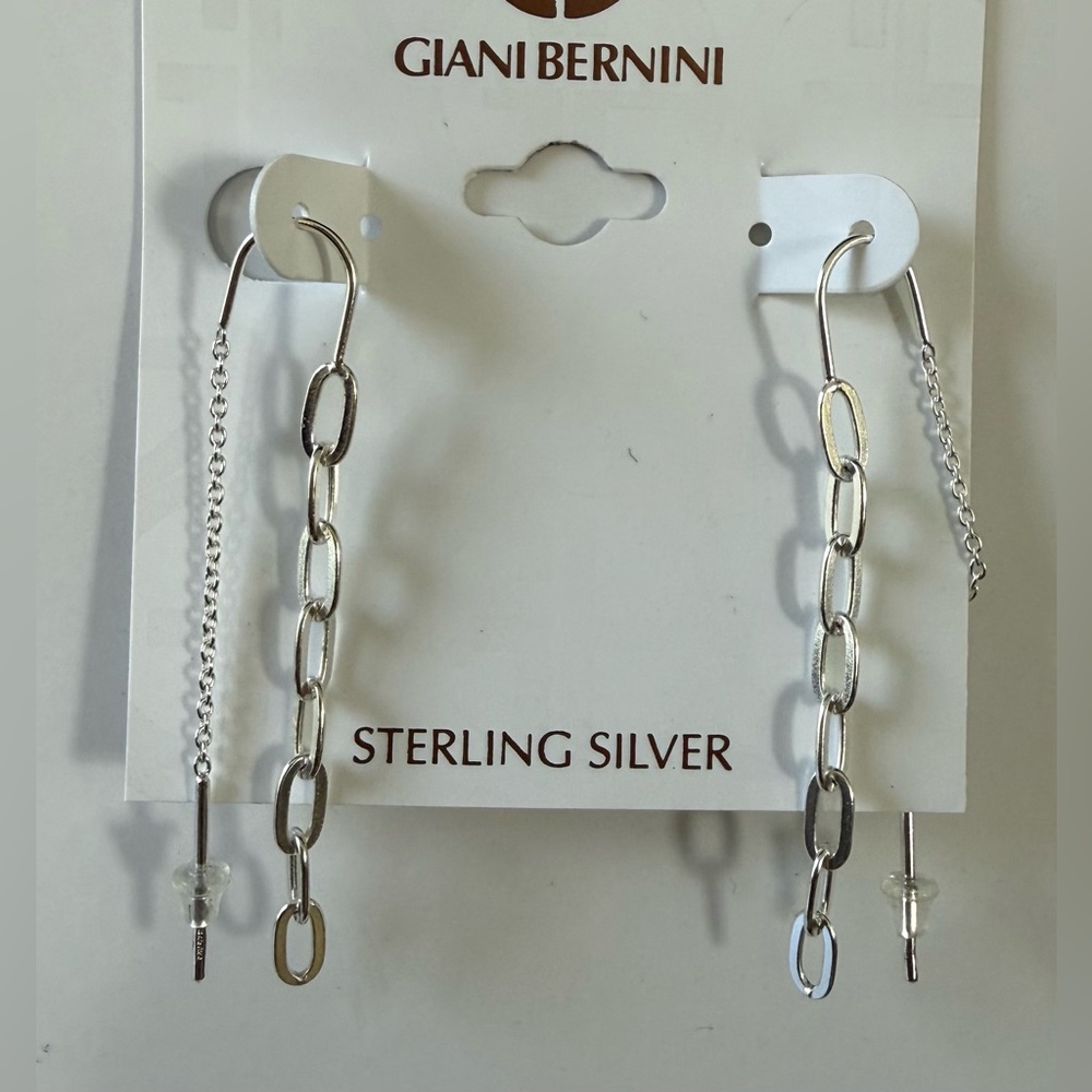 Giani Bernini Silver Chain Drop Earrings